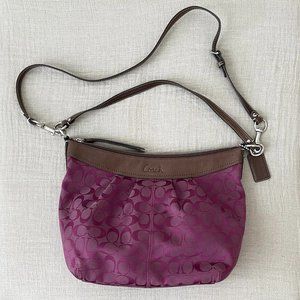 Coach Soho Jacquard Wine Purple Shoulder Bag